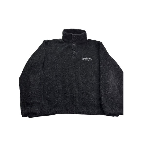 Hard Rock Cafe Chicago Mens Black Fleece Pullover Sweatshirt Size X-Large Snaps - Picture 1 of 7